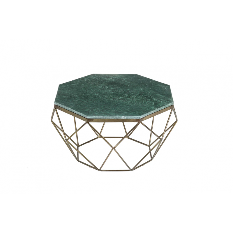 Stolik kawowy Diamond 70cm zielony marmur - Invicta