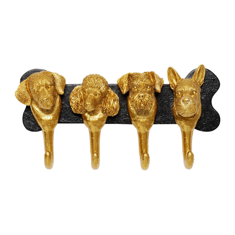 Wieszak ścienny Dog Family Gold 31 cm - Kare