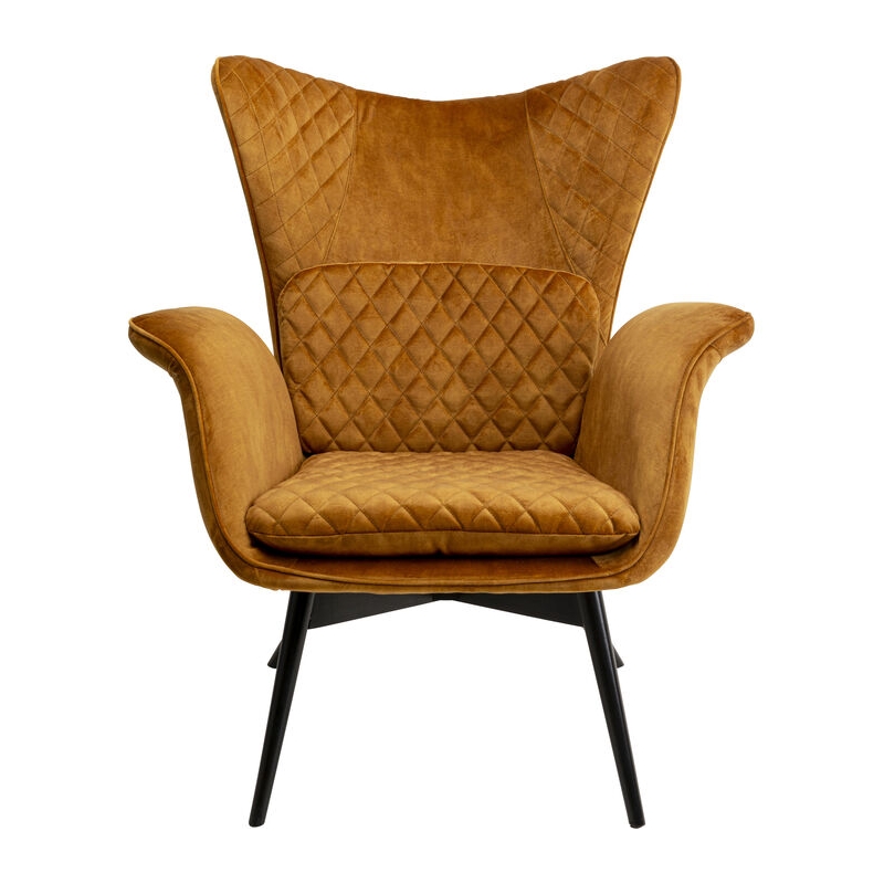 Fotel Tudor Velvet Gold Brown - Kare