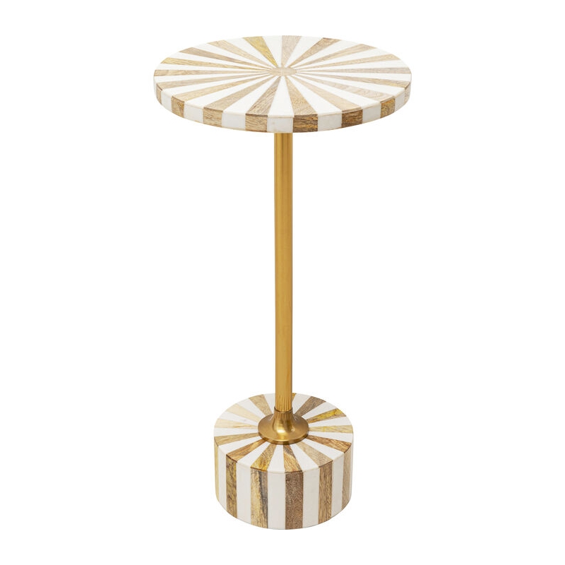 Stolik boczny Domero Cirque Gold White Ø25cm - Kare