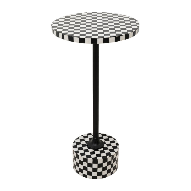 Stolik boczny Domero Chess Black White Ø25cm - Kare