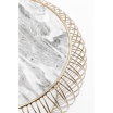 Stolik boczny Beam Grey Marble Brass Ø43cm - Kare