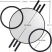 Lustro ścienne Triple Circle 124x119cm - Kare