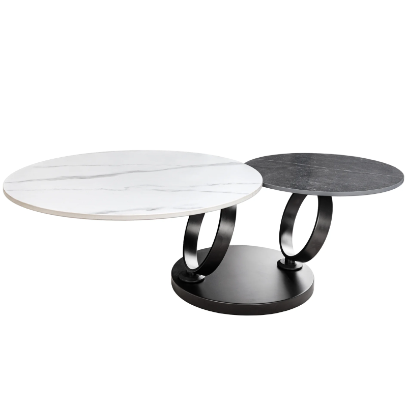 Stolik kawowy Dancing Rings Anthracite 80-135cm - Invicta