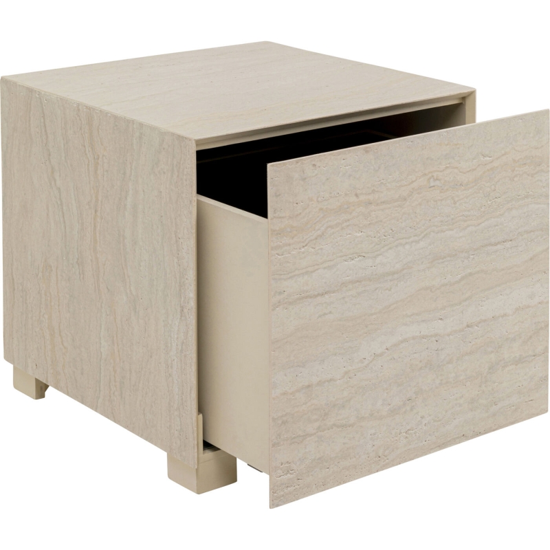 Stolik Travertino Drawer 45x45cm - Kare