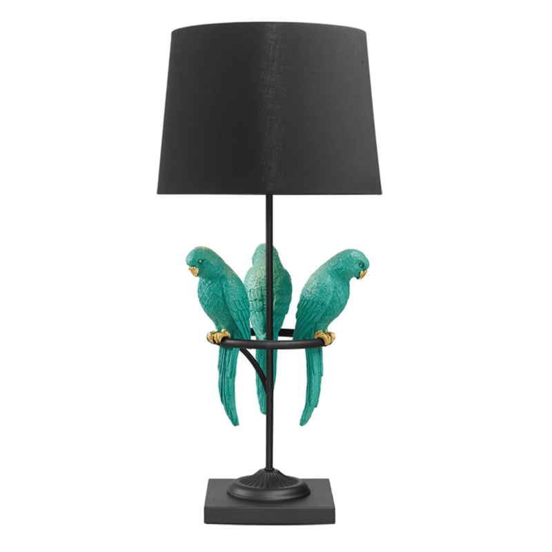 Lampa stołowa Wildlife Parrots Green - Invicta