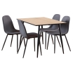 Zestaw stół Wilma White Oak i 4 krzesła szare Celia - Actona