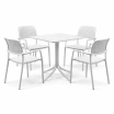 Zestaw stół Clip + 4 krzesła Bora bianco - Nardi