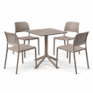 Zestaw stół Clip + 4 krzesła Bora Bistrot tortora - Nardi