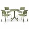 Zestaw stół Clip + 4 krzesła Bora Bistrot agave - Nardi