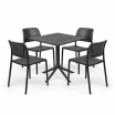 Zestaw stół Clip + 4 krzesła Bora Bistrot anthracite - Nardi