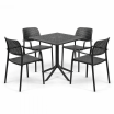 Zestaw stół Clip + 4 krzesła Bora Arm anthracite - Nardi