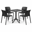 Zestaw stół Clip + 4 krzesła Bit anthracite - Nardi