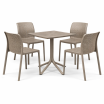Zestaw stół Clip + 4 krzesła Bit tortora - Nardi