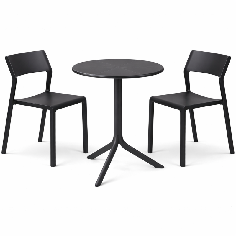 Zestaw stół Spritz + 2 krzesła Trill anthracite - Nardi
