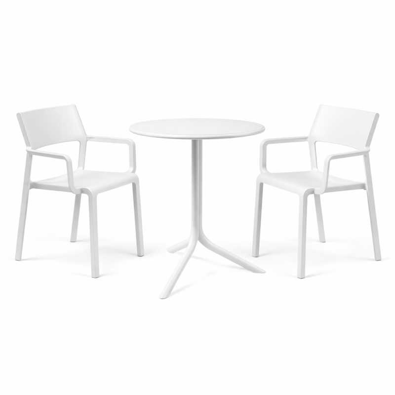Zestaw stół Spritz + 2 krzesła Trill Arm bianco - Nardi