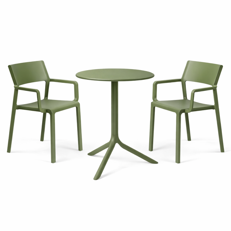 Zestaw stół Spritz + 2 krzesła Trill Arm agave - Nardi