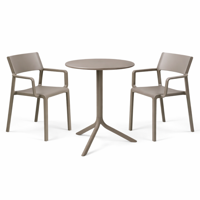 Zestaw stół Spritz + 2 krzesła Trill Arm tortora - Nardi