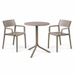 Zestaw stół Spritz + 2 krzesła Trill Arm tortora - Nardi