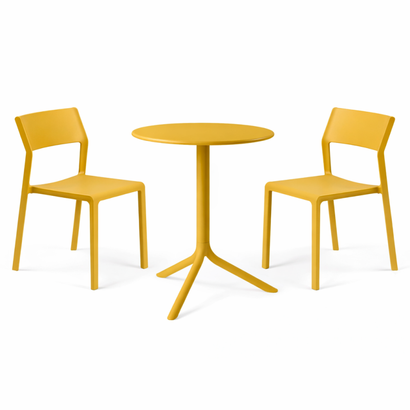 Zestaw stół Spritz + 2 krzesła Trill senape - Nardi