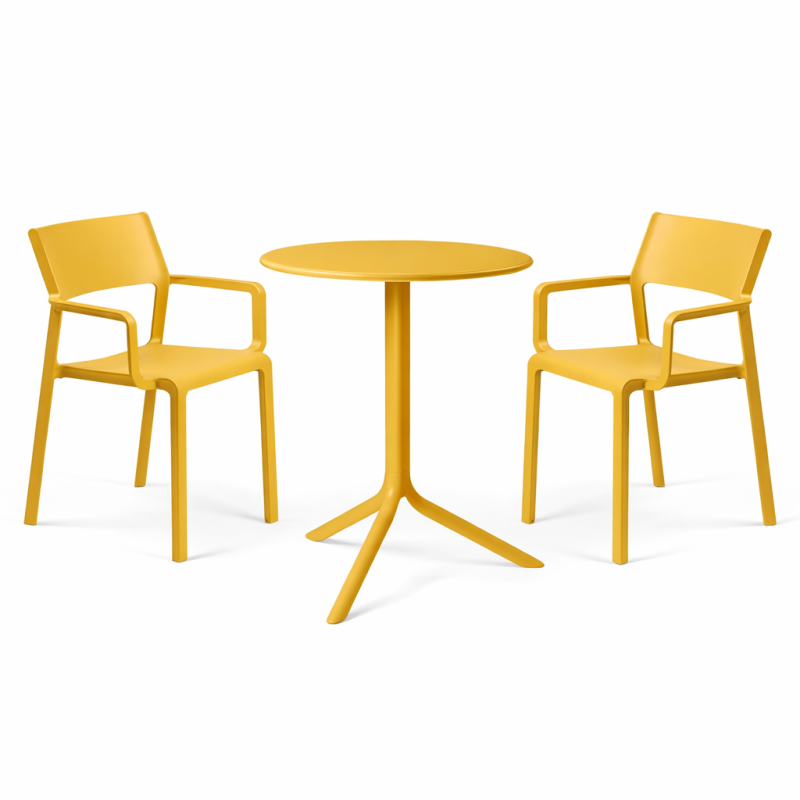 Zestaw stół Spritz + 2 krzesła Trill Arm senape - Nardi