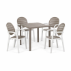 Zestaw stół Cube + 4 krzesła Palma bianco/tortora - Nardi