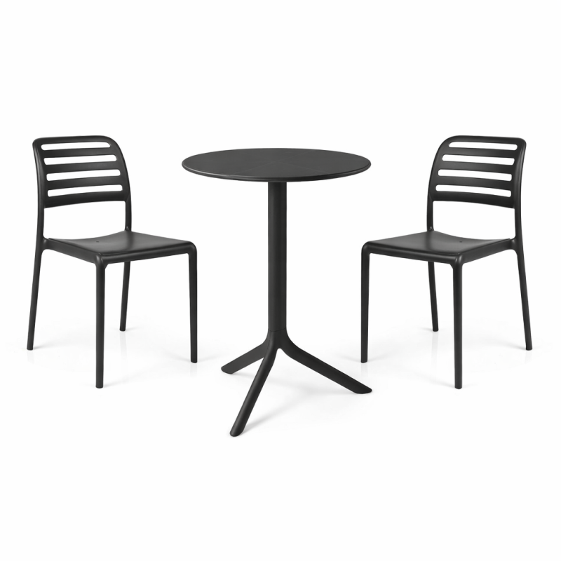 Zestaw stół Spritz + 2 krzesła Costa anthracite - Nardi