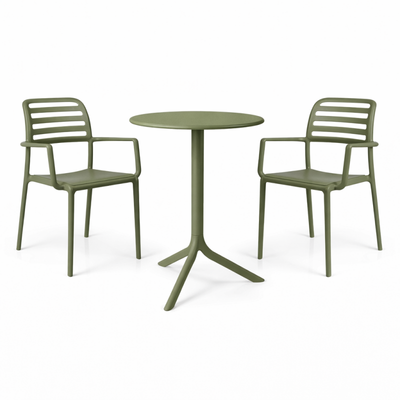 Zestaw stół Spritz + 2 krzesła Costa Arm agave - Nardi