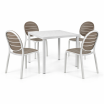 Zestaw stół Cube + 4 krzesła Erica bianco/tortora - Nardi