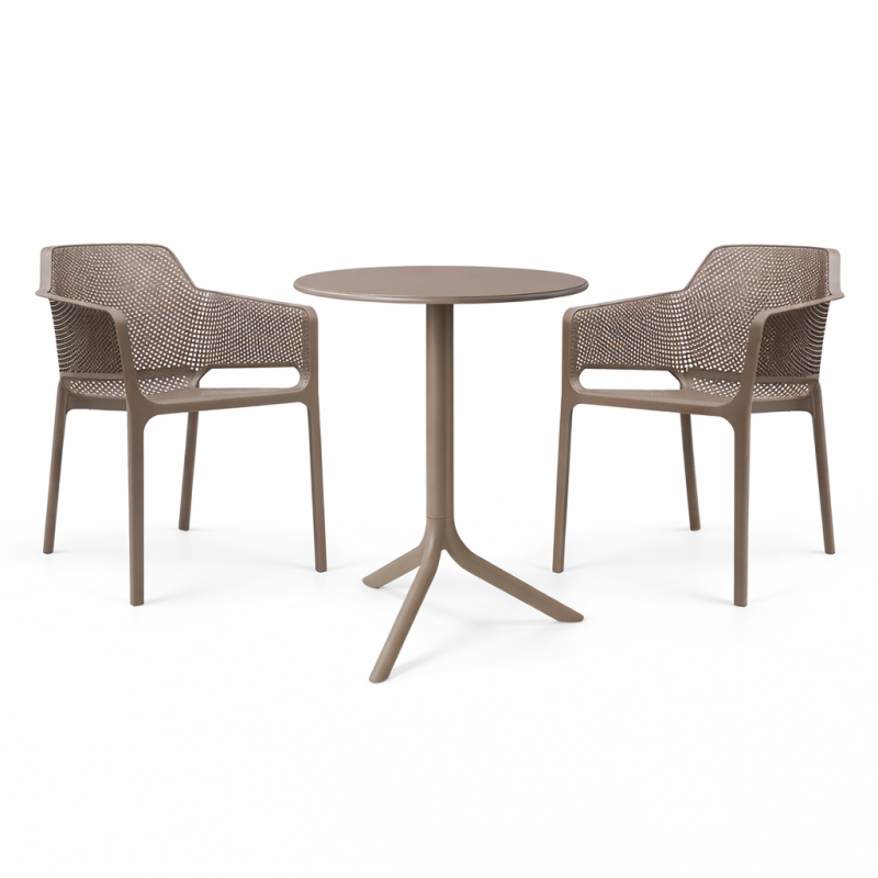 Zestaw stół Spritz + 2 krzesła Net tortora - Nardi