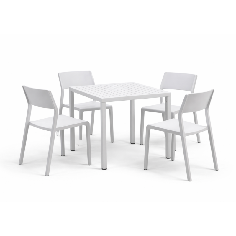 Zestaw stół Cube + 4 krzesła Trill bianco - Nardi