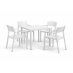 Zestaw stół Cube + 4 krzesła Trill Arm bianco - Nardi