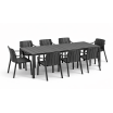 Zestaw stół Rio 210 + 8 krzeseł Tiberina Arm anthracite - Nardi