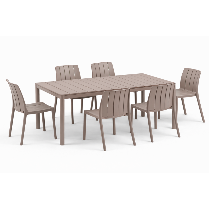 Zestaw stół Tevere 147 + 6 krzeseł Tiberina tortora - Nardi