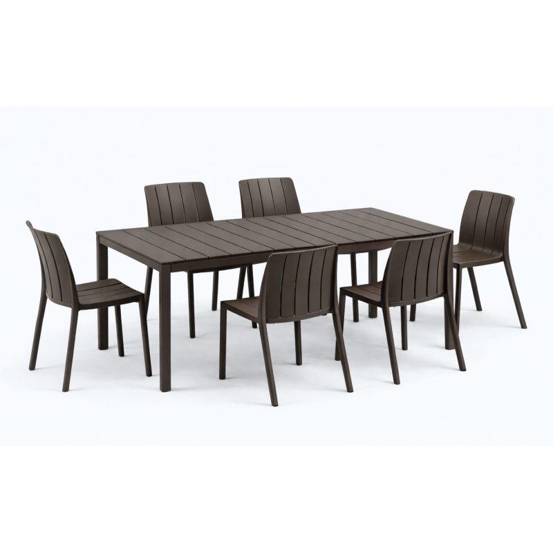 Zestaw stół Tevere 147 + 6 krzeseł Tiberina terra - Nardi