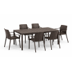 Zestaw stół Tevere 147 + 6 krzeseł Tiberina Arm terra - Nardi