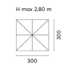 Parasol Bora 300x300 cm, różne warianty - Greenwood