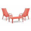 Zestaw stolik kawowy Net + 2 fotele Net Lounge corallo - Nardi