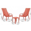 Zestaw stolik kawowy Net 40 + 2 fotele Net Lounge corallo - Nardi