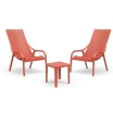 Zestaw stolik kawowy Net 40 + 2 fotele Net Lounge corallo - Nardi
