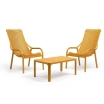 Zestaw stolik kawowy Net + 2 fotele Net Lounge senape - Nardi