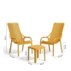Zestaw stolik kawowy Net 40 + 2 fotele Net Lounge senape - Nardi