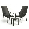 Zestaw stolik kawowy Net 40 + 2 fotele Net Lounge anthracite - Nardi