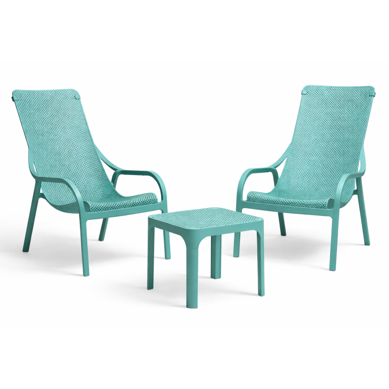 Zestaw stolik kawowy Net 40 + 2 fotele Net Lounge salice - Nardi