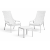 Zestaw stolik kawowy Net 40 + 2 fotele Net Lounge bianco - Nardi