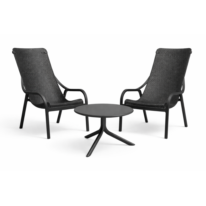 Zestaw stolik kawowy Spritz + 2 fotele Net Lounge anthracite - Nardi