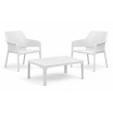 Zestaw stolik kawowy Net + 2 fotele Net Relax bianco - Nardi