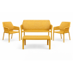 Zestaw stolik kawowy Net + sofa Net Bench i 2 fotele Net Relax senape - Nardi