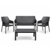 Zestaw stolik kawowy Net + sofa Net Bench i 2 fotele Net Relax anthracite - Nardi