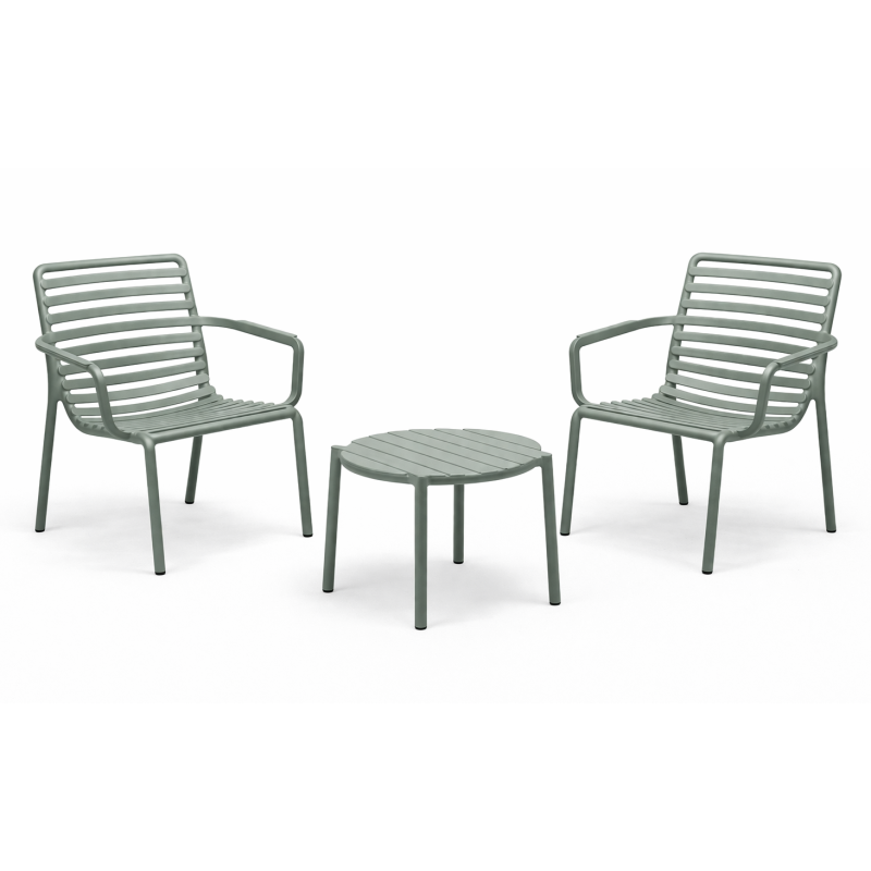 Zestaw stolik kawowy Doga + 2 fotele Doga Relax menta - Nardi